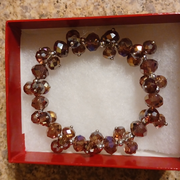Bronze Metallic Crystal Bracelet - Picture 2 of 8